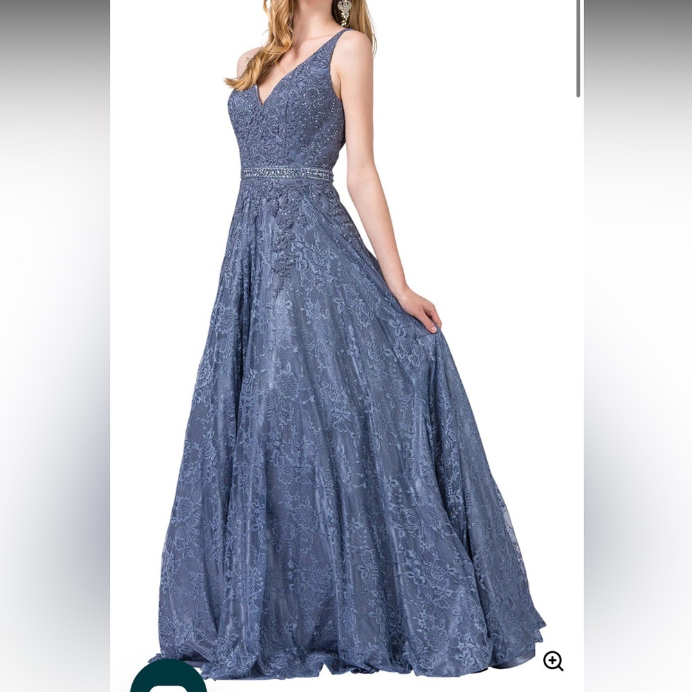 Dancing Queen - 2646 Lace Embroidered V-Neck Prom Dress